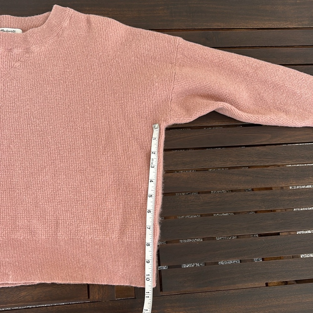 Madewell 100%Cashmere Women's cropped Sweater rosepink 3/4 sleeves - Picture 11 of 12